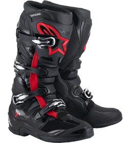 Bottes cross Alpinestars Tech 7 Noir-Rouge Fluo 2025