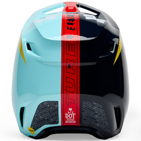 Casque cross Enfant Fox V1 Elevated Bleu 2025 Derrière