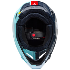 Casque cross Enfant Fox V1 Elevated Bleu 2025 Dessous