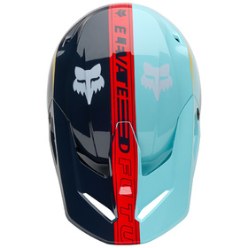 Casque cross Enfant Fox V1 Elevated Bleu 2025 Dessus