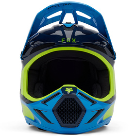 Casque cross Enfant Fox V3 Impression Bleu 2025 Devant