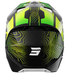 Casque cross Enfant Shot Furious Apex Jaune Fluo 2025 Derrière