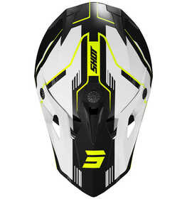 Casque cross Enfant Shot Pulse Lines Noir-Jaune Fluo 2025 Dessus