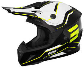 Casque cross Enfant Shot Pulse Lines Noir-Jaune Fluo 2025