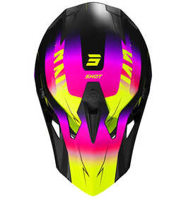 Casque cross Enfant Shot Pulse X-Trem Rose-Jaune Fluo 2025 Dessus