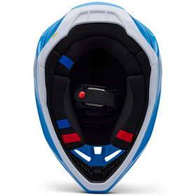 Casque cross Fox V3 Divider Bleu 2025 Dessous