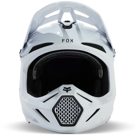 Casque cross Fox V3 RS Carbon Solid Blanc 2025 Devant