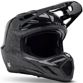 Casque cross Fox V3 RS Carbon Solid Noir 2025