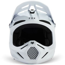 Casque cross Fox V3 Solid Blanc Mat 2025 Devant