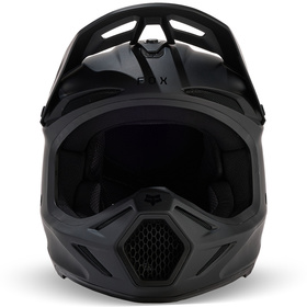 Casque cross Fox V3 Solid Noir Mat 2025 Devant