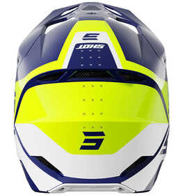 Casque cross Shot Furious League Bleu-Jaune Fluo 2025 Derrière