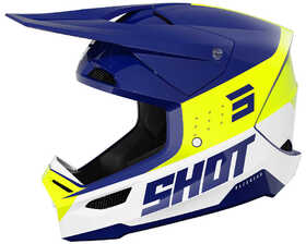 Casque cross Shot Furious League Bleu-Jaune Fluo 2025