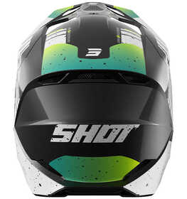 Casque cross Shot Furious Mirage Bleu-Jaune Fluo 2025 Derrière