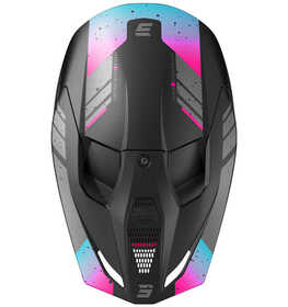 Casque cross Shot Furious Mirage Bleu-Rose 2025 Dessus