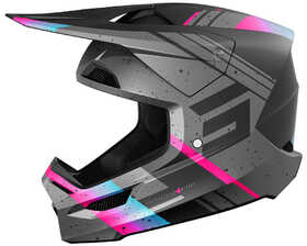 Casque cross Shot Furious Mirage Bleu-Rose 2025