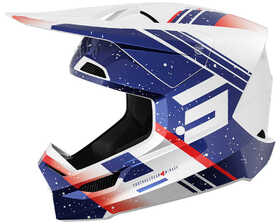 Casque cross Shot Furious Mirage Bleu-Rouge 2025