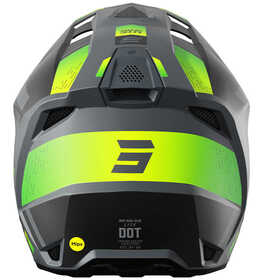 Casque cross Shot Lite Ultra Jaune Fluo 2025 Derrière