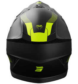 Casque cross Shot Pulse Element Jaune Fluo 2025 Derrière