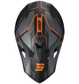 Casque cross Shot Pulse Lines Noir-Orange 2025 Dessus