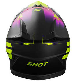 Casque cross Shot Pulse X-Trem Rose-Jaune Fluo 2025 Derrière