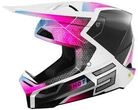 Casque cross Shot Race Phaser Bleu-Rose 2025