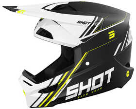 Casque cross Shot Race Sprint Noir-Jaune Fluo 2025