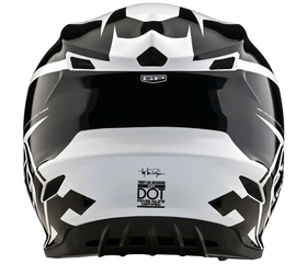 Casque cross Troy Lee Designs GP Check Up Blanc-Noir 2025 Derrière