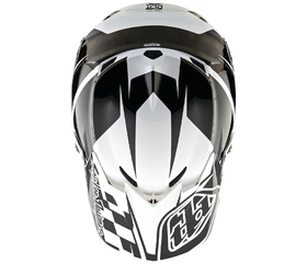 Casque cross Troy Lee Designs GP Check Up Blanc-Noir 2025 Dessus