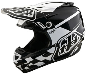 Casque cross Troy Lee Designs GP Check Up Blanc-Noir 2025