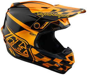 Casque cross Troy Lee Designs GP Check Up Or-Noir 2025 Côté