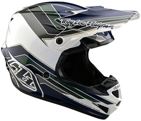 Casque cross Troy Lee Designs SE4 Polyacrylite Block Navy 2025 Côté