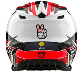 Casque cross Troy Lee Designs SE4 Polyacrylite Block Rouge 2025 Derrière