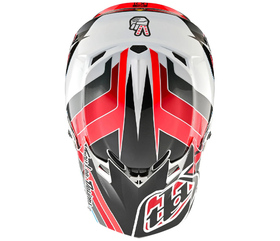 Casque cross Troy Lee Designs SE4 Polyacrylite Block Rouge 2025 Dessus