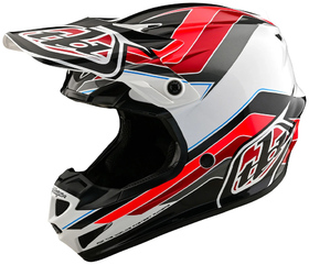 Casque cross Troy Lee Designs SE4 Polyacrylite Block Rouge 2025