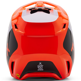 Casque cross Enfant Fox V1 Lean Orange Fluo 2025 Derrière