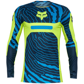 Maillot cross Enfant Fox Flexair Impression Jaune Fluo 2025