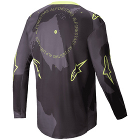 Maillot cross Alpinestars Racer Hollow Jaune Fluo 2025 Dos