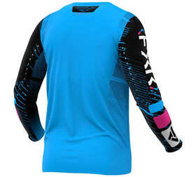 Maillot cross Enfant FXR Podium Cyan-Noir 2025 Dos