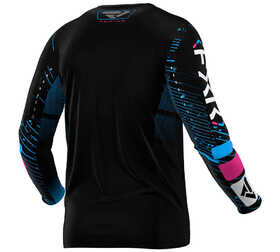 Maillot cross Enfant FXR Podium Noir-Cyan 2025 Dos