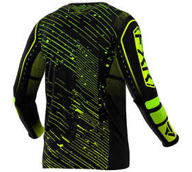 Maillot cross Enfant FXR Podium Noir-Jaune Fluo 2025 Dos