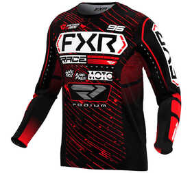 Maillot cross Enfant FXR Podium Noir-Rouge 2025