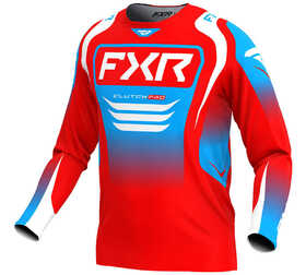 Maillot cross FXR Clutch Pro Rouge-Cyan 2025