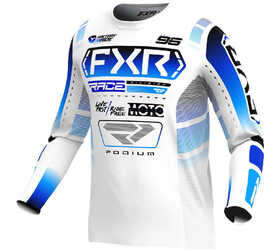 Maillot cross FXR Podium Blanc-Bleu 2025