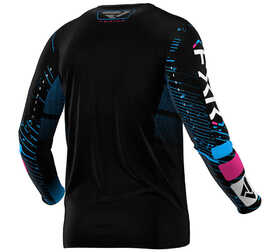 Maillot cross FXR Podium Noir-Cyan 2025 Dos