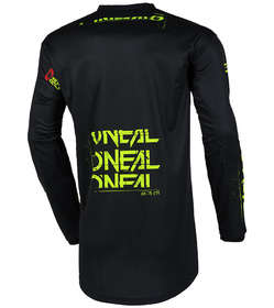 Maillot cross O'Neal Element Static Jaune Fluo 2025 Dos