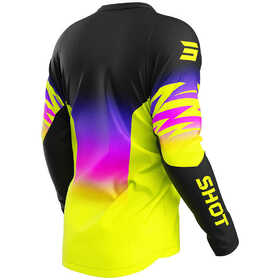 Maillot cross Shot Devo X-Trem Jaune Fluo 2025 Dos