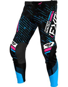 Pantalon cross Enfant FXR Podium Noir-Cyan 2025